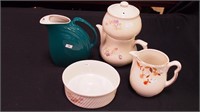 Four pieces of kitchen pottery including