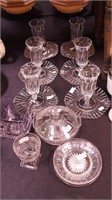 18 pieces of clear glas by Heisey including six