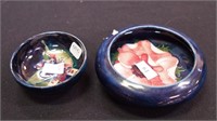 Two small Moorcroft pin dishes,