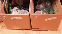 Two boxes including stainless steel flatware,