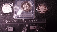 Two one-ounce silver Chicago Cubs coins