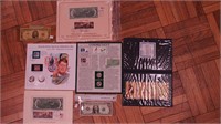 Coin, currency and stamp items including