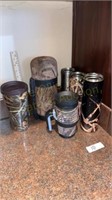 Camp coffee thermos and mugs