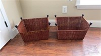 Wicker and metal baskets