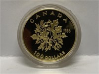 Canadian Peace Elizaeth De Regina $100 Gold