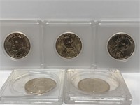 (5) U.S. Presidential $1 Coins
