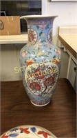 Tall vase hand painted
