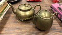 2 brass teapots unmarked