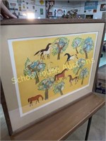 Adam Henien numbered print horses and trees