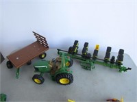 John Deere Wagon, Tractor & 1700 Seeder