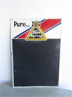 Pure Springs Tin Menu Board