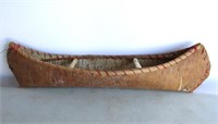 Nice Early Birch Bark Canoe 17 1/2"L