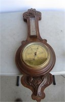English Made Carved Wood Framed Barometer