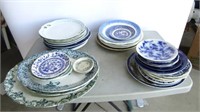 Quantity Antique Plates, Turkey Platters, Etc