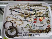 TRAY LOT OF COSTUME JEWELRY