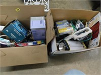 2 BOXES OF MISC, ELECTRONICS, HOUSEHOLD