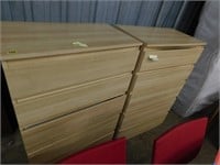PAIR OF 5 DRAWER CHESTS, PRESSED WOOD