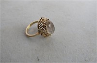 10k Gold Ring With Smokey Quartz Stone 4.3g