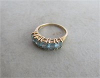 10k Gold Ring with Blue Topaz Stone 2.5g