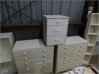 COLLECTION OF 5 WHITE CABINETS