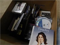 BOX OF CDS, DVDS, BOOKS, ETC