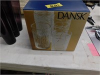 DANSK, 4 HIGH BALL GLASSES, NEW IN BOX