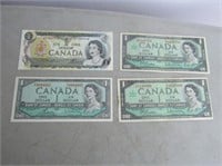 2 1867-1967, 1 1973 & 1 1954 $1.00 Notes