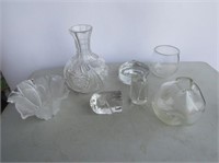 Art Glass Vases, Signed Paperweight, Etc