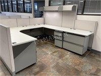 Larger 1 Person Workstation w/File Cabinets,