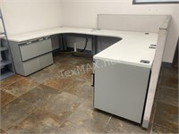Large 1 Person Workstation w/File Cabinets