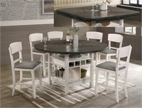 7 Piece Chalk Grey Counter Height Dining Set