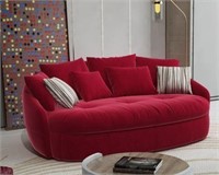 Cranberry Blush Rounded Loveseat