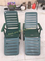 Pair of patio loungers
