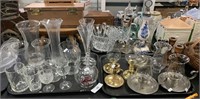 Lot of Glass Vases and Candle Holders.