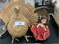 Woven Turkey, Baskets, Doll.