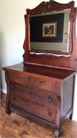 Nice antique oak dresser w/ married mirror