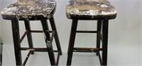Antique Wood Stools, one may need gluing