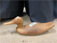 Vintage artist signed carved duck decoy.