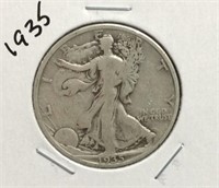 1935 Walking Liberty Half Dollar Coin