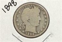 1898 Barber Quarter Dollar Coin