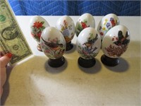 7pc AVON Bird Porcelain Egg Collector Set