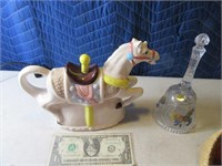 Carousel Horse Teapot & LeadCrystal Bell