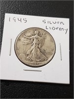 1945 Walking Liberty Half Dollar 90% Silver