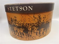 Vtg Stetson Hat Box Cowboy Round Up & Branding