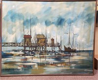 Large Nautical Pier Painting