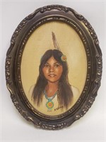 Signed Native American Oil On Canvas