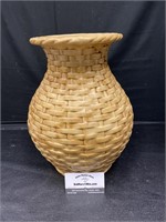Large Basket Weave Ceramic Vase