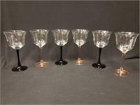 (6) Elegantly Delecate Stemmed Wine Glasses