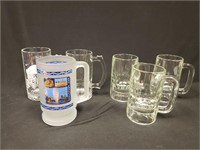 (6) Handled Glass Beer Mugs