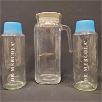 (2) Dr Mercola 18oz Glass Bottles & Italian Glass